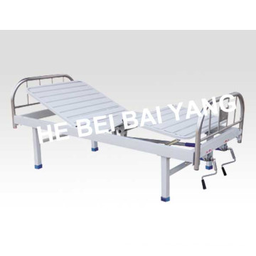 (A-129) Double-Function Manual Hospital Bed with Stainless Steel Bed Head